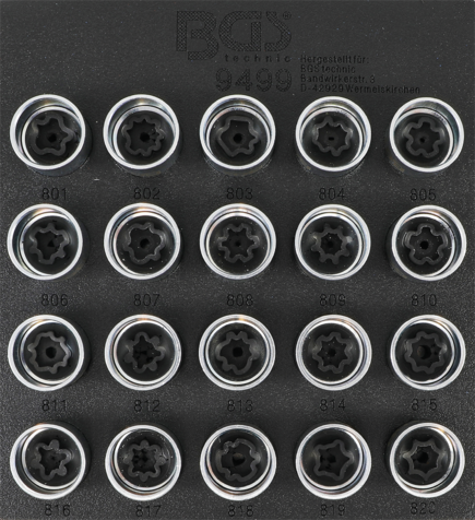BGS Technic 9499 specialhylsor för Audi-låsbultar (20st)
