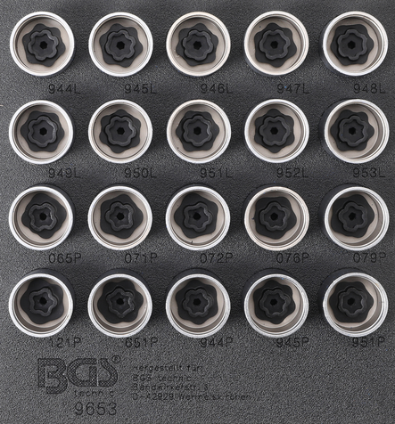 BGS Technic 9653 specialhylsor för Volvo-låsbultar (20st)