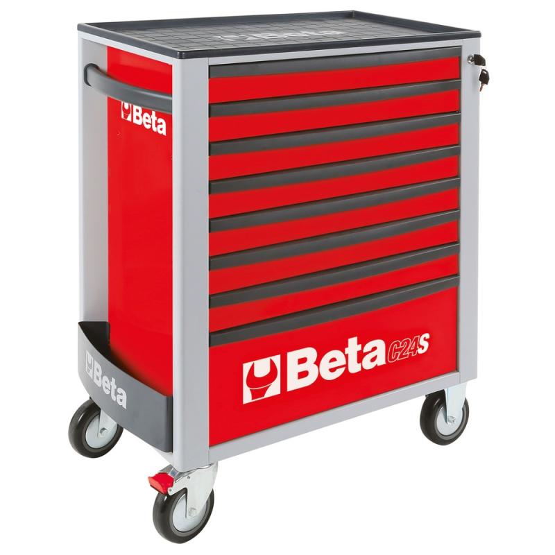 BETA BW 2400S R8/E-L Verktygsvagn, röd (inkl. 398 delar)