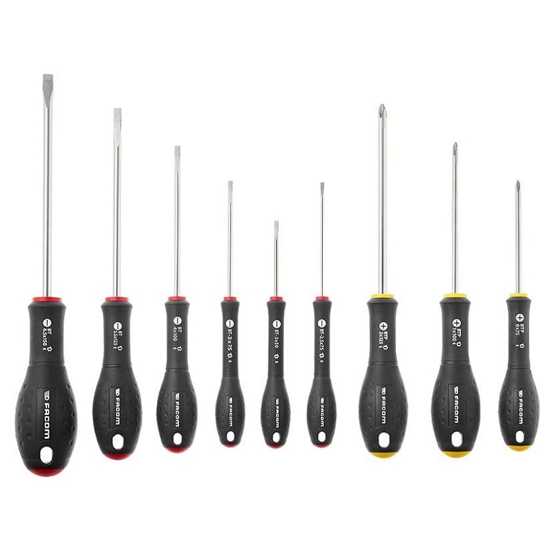 Facom BTPJ9PB Ergotwist skruvmejselsats spår/ph (9st)