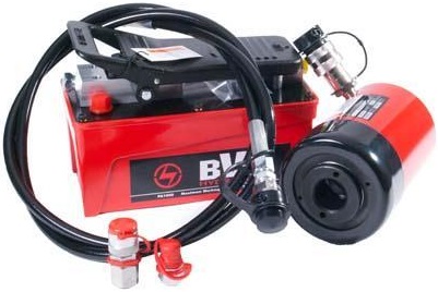 BVA Hydraulics hålcylinderkit med fotpump (20 ton)