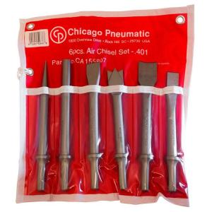 Chicago Pneumatic mejselsats 6st (runt fäste)