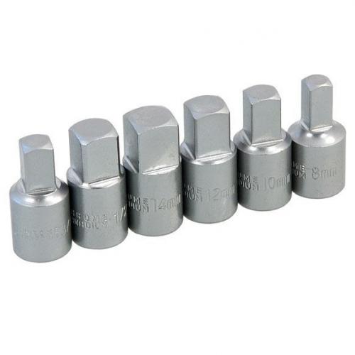 Oljepluggshylsor sats fyrkantstappar (6 delar)