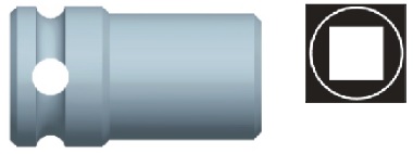 1/2" Krafthylsa fyrkantshylsa