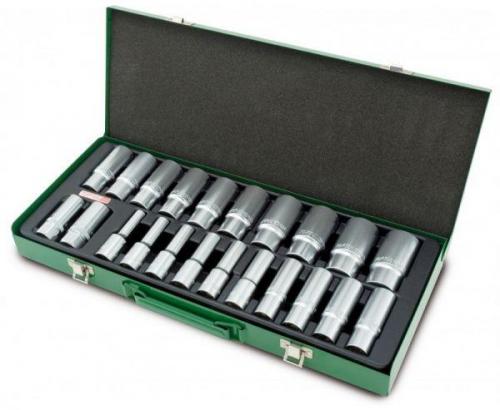 Toptul 1/2" sexkant långa hylsor sats 8-32mm