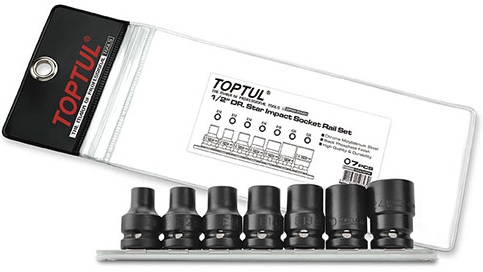 Toptul 1/2" Krafthylssats torx E10-E24