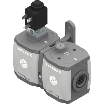 Pneumax Elektrisk avstängning med mjukstartsregulator 1/2