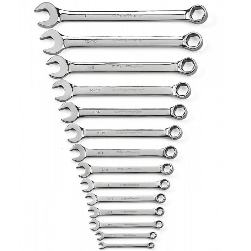 Gearwrench 6pt PU/blocknyckelsats tum 1/4-1"