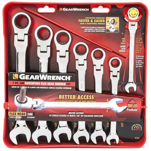 Gearwrench 9700 ringspärrnyckelsats tum ledade 7st
