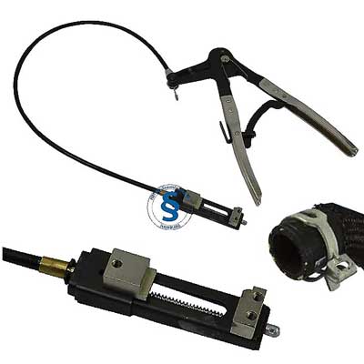 Specialtång med vajer för slangklämmor