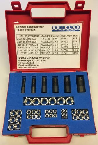 Insatsgängor keylocksats M5-M16 (42 delar)