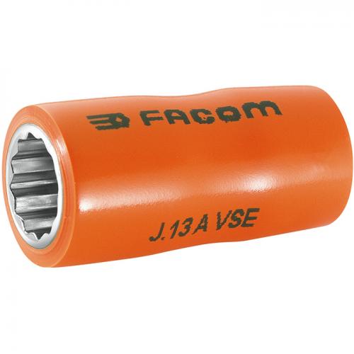 Facom 3/8" VDE-isolerad hylsa 12pt 8-19mm