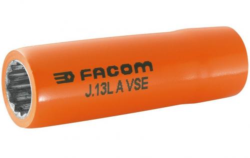 Facom 3/8" VDE-isolerad hylsa lång 12pt 8-19mm