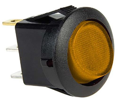 TRYCKVIPPSTRÖMSTÄLLARE, ON/OFF,  BELYST ORANGE 12V DC, 10A