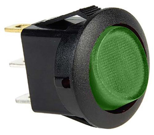 TRYCKVIPPSTRÖMSTÄLLARE, ON/OFF,  BELYST GRÖN 12V DC, 10A