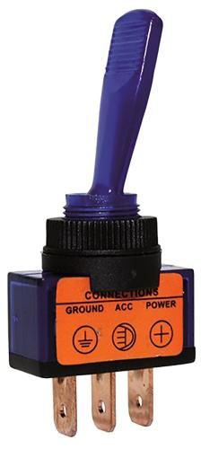 VIPPSTRÖMSTÄLLARE, ON/OFF, 20 A @ 12 V DC, BLÅ