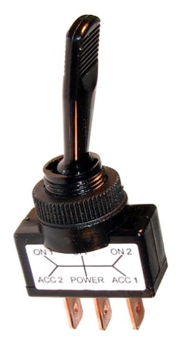 VIPPSTRÖMSTÄLLARE, ON/OFF/ON, 20 A @ 12 V DC