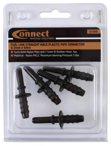 Connect bränslekoppling hane, rak (5-pack)