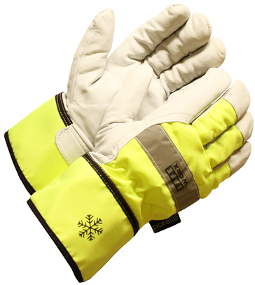 Arbetshandske vinter HiVis getnarv/nylon (6-pack)
