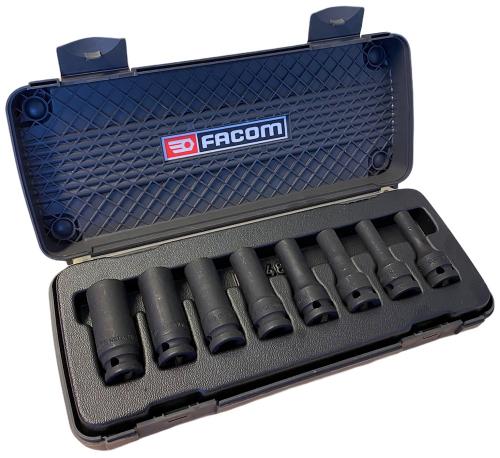 Facom NSTXL.J8 1/2" kraft E-torxhylssats långa (E10-E24)