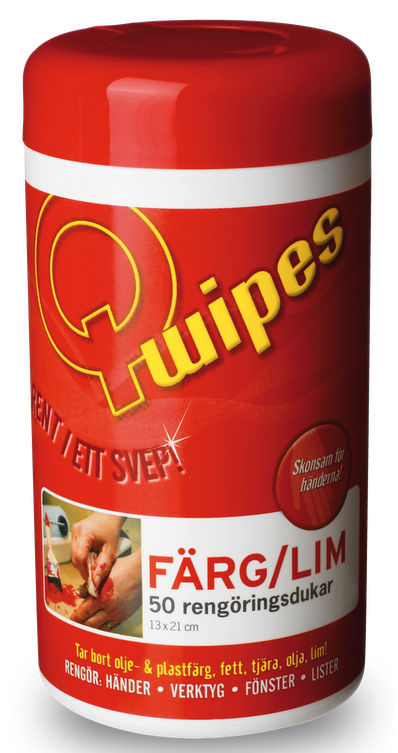 Q-wipes rengöringsdukar - Färg/lim