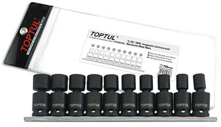 Toptul 1/2" Krafthylsor ledade 10-19mm