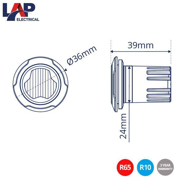 LAP LED HÅLMONTERAD 3XLED ORANGE