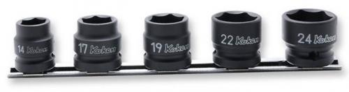 Koken 14401MS/5 1/2" Tunnväggiga krafthylsor korta 6pt 14-24mm