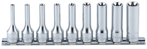 Koken RS3325/9 3/8" E-torxhylssats långa (E4-E16)