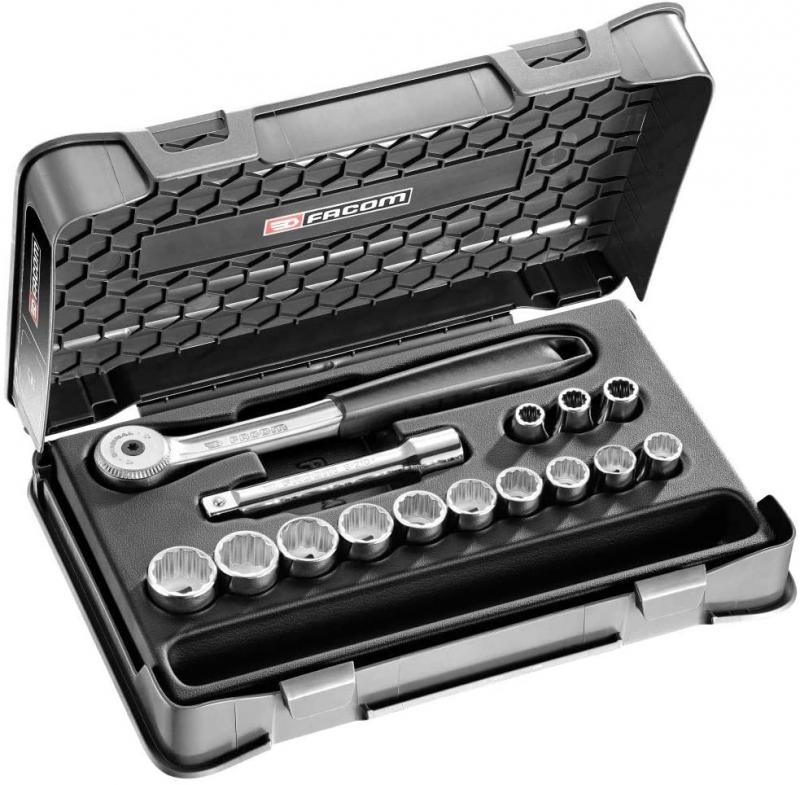 Facom S.151-1P12 1/2" hylsnyckelsats 12pt 10-24mm (15 delar)