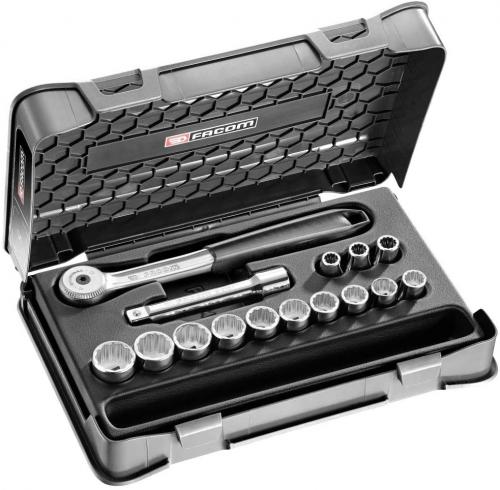 Facom S.151-1P12 1/2" hylsnyckelsats 12pt 10-24mm (15 delar)
