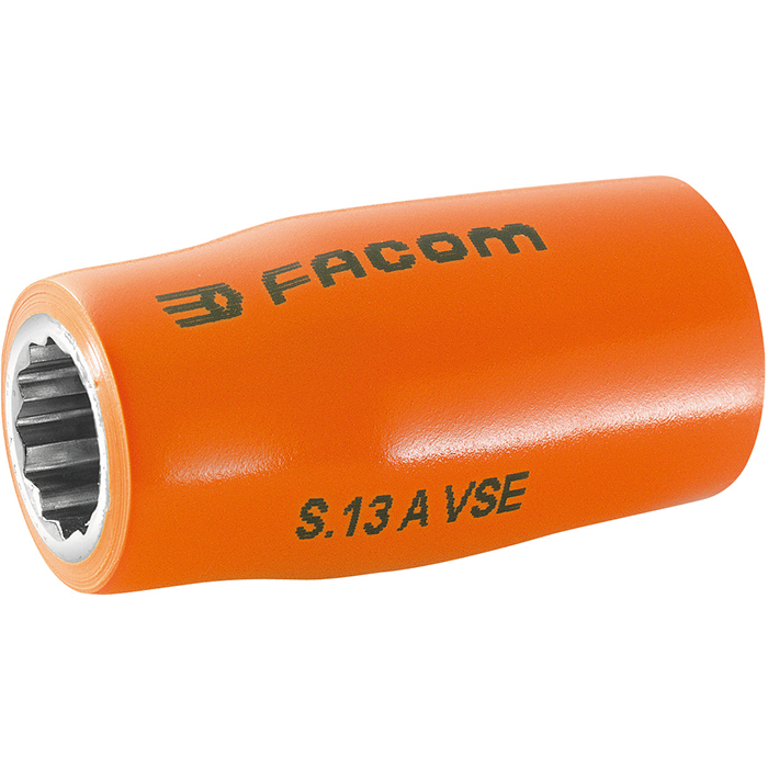 Facom 1/2" VDE-isolerad hylsa 12pt 8-22mm