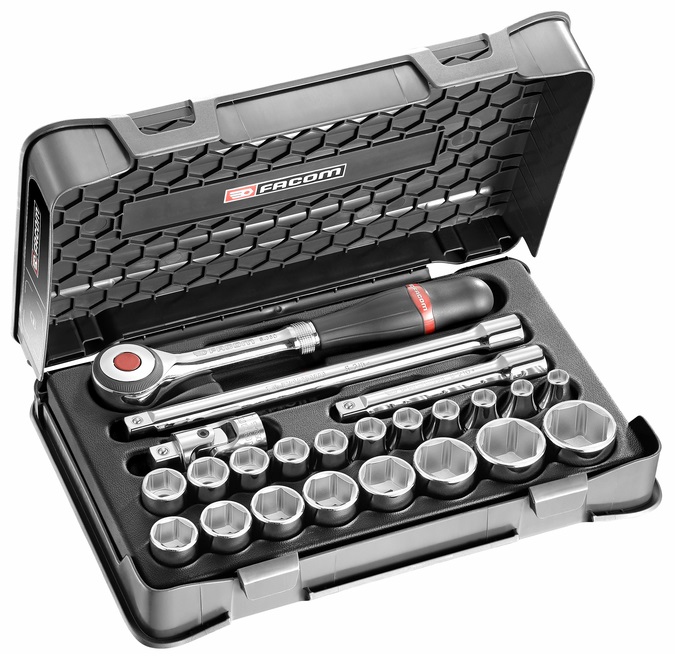 Facom S.360-3P6 1/2" hylsnyckelsats 6pt 7-22mm (23 delar)