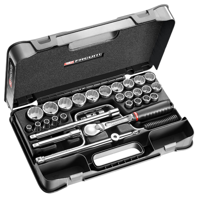 Facom SL.161-5P12 Hylsnyckelsats 1/2" 12pt (30 delar)