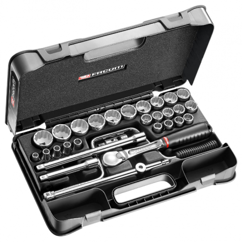 Facom SL.161-5P12 Hylsnyckelsats 1/2" 12pt (30 delar)