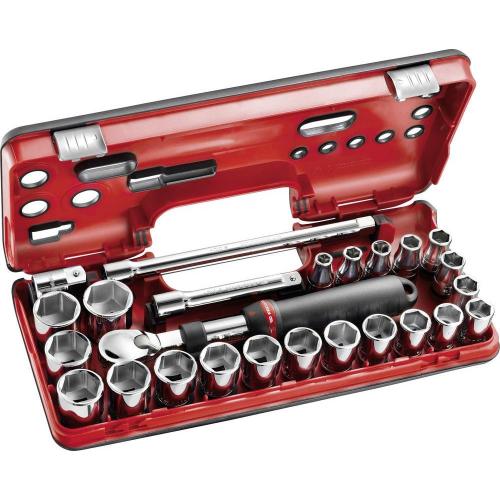 Facom SXL.DBOX2 1/2" 6pt hylsnyckelsats med teleskopisk spärrskaft