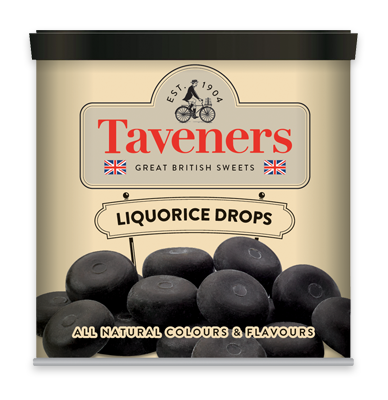 Taveners liquorice drops 200g