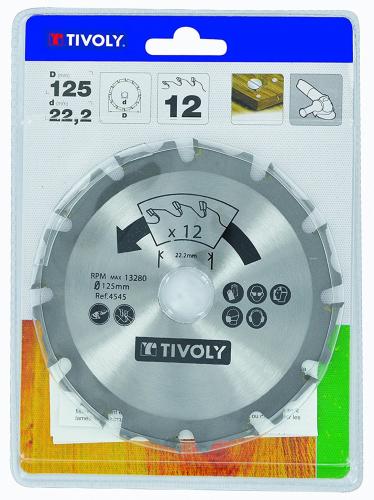 Tivoly frässkiva 125mm till vinkelslip, för trä och plast