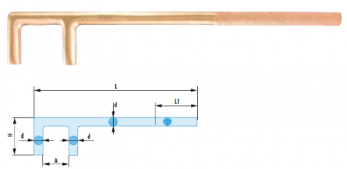 Facom gnistfri ventilnyckel