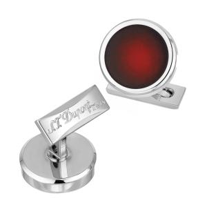 S.T. Dupont Manschettknapp Round Red / Palladium