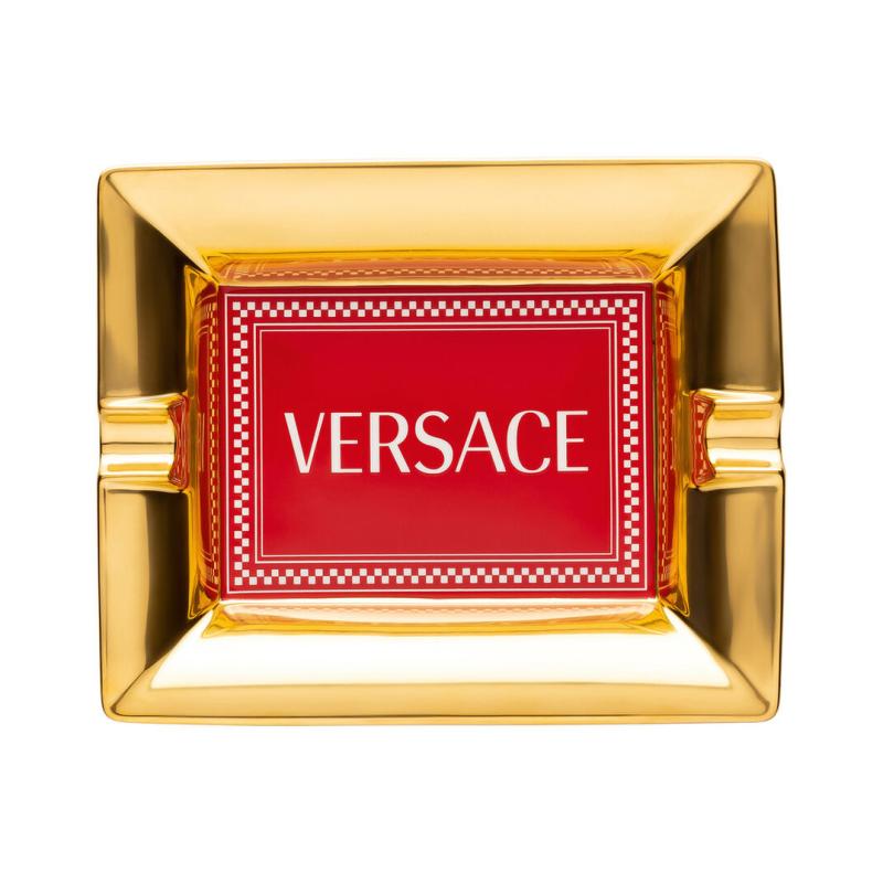 Rosenthal Cigarraskfat Versace Medusa Rapsody röd 16cm