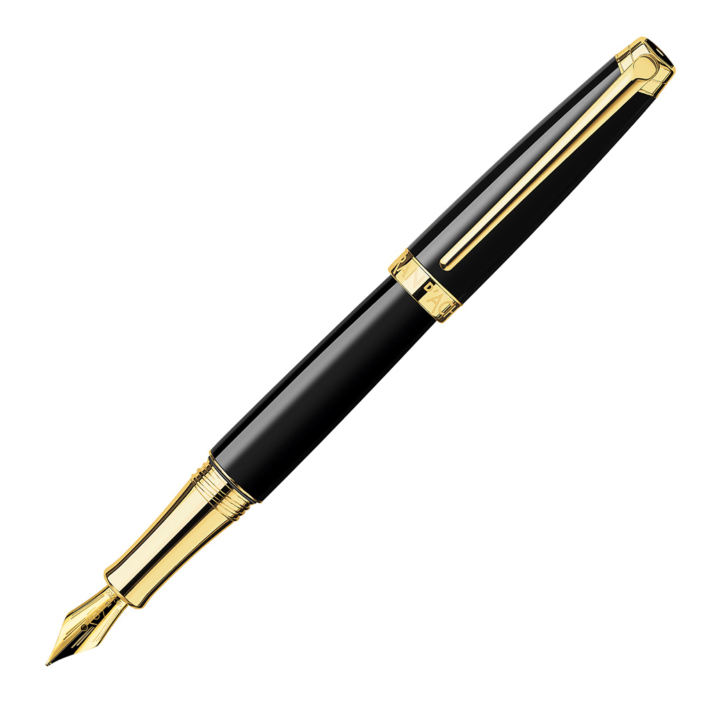 Caran d'Ache Léman Ebony Black/Guld Reservoar