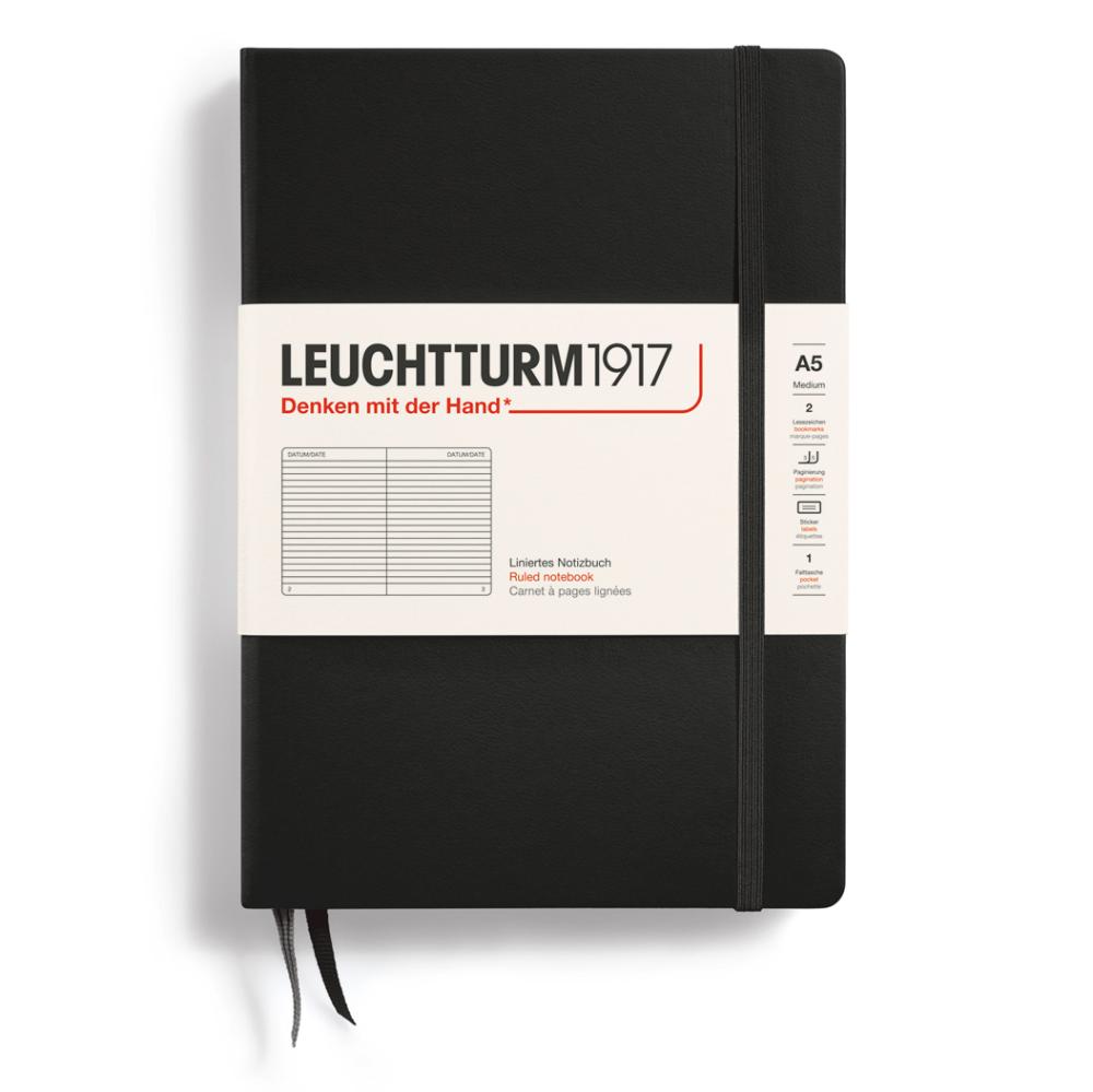 Leuchtturm A5 Black hård pärm blank