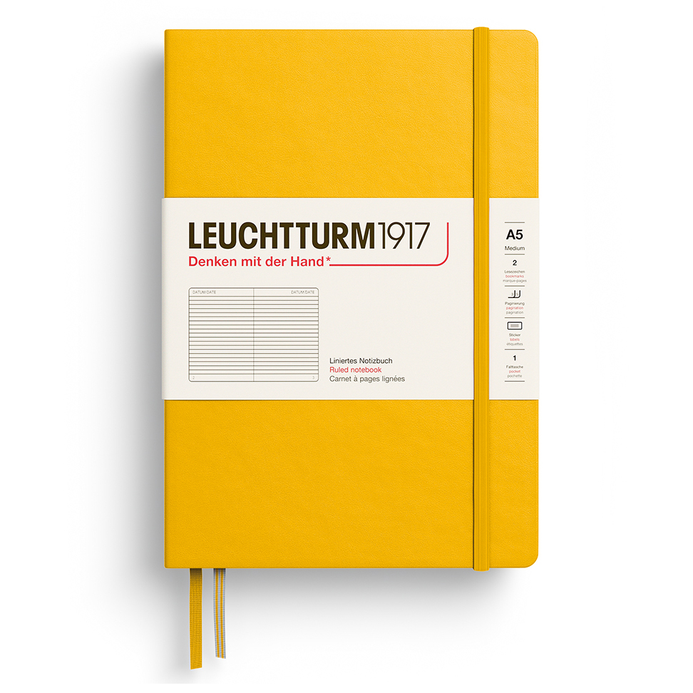 Leuchtturm A5 Sunflower hård pärm linjerad