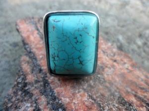 Ring justerbar turkos