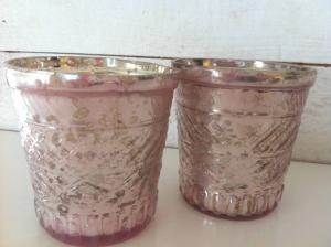 Värmeljushållare rosa den mindre