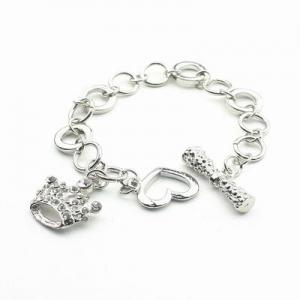 Silverfärgat armband med krona