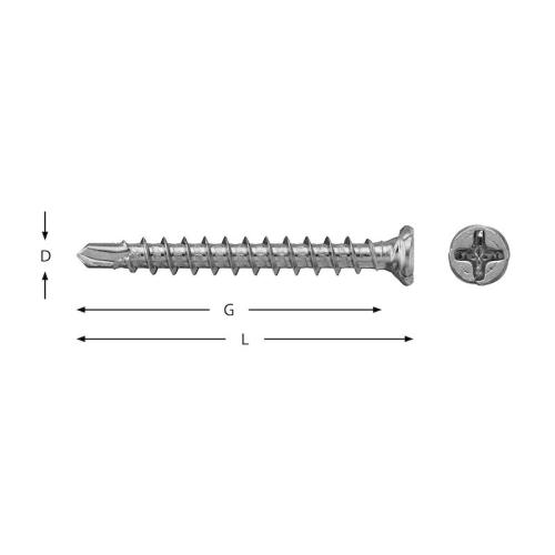 HÅRDGIPSSKRUV EXTREM 3,9x55 FZB BAND 1000st/frp