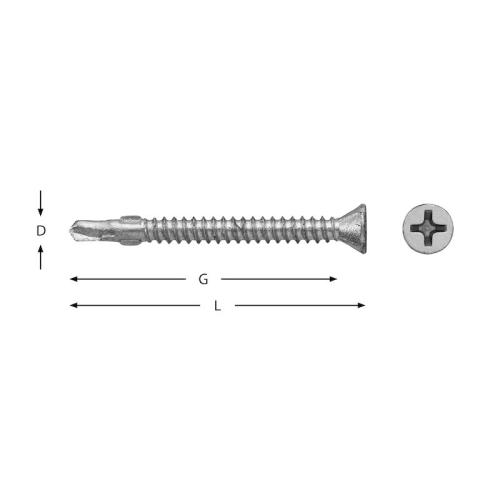 SPÅNSKIVESKRUV STÅL 2 MM 3,8x41 UTV BAND 1000st/frp