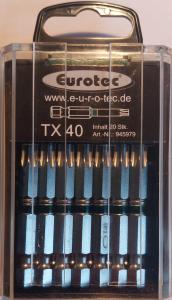 Eurotec bits 50mm 20st/frp 1/4" tx40 grön